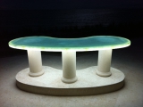 Glass Table with Surface Illumination and Downlight - Bruce Saba - Lumapex under glass